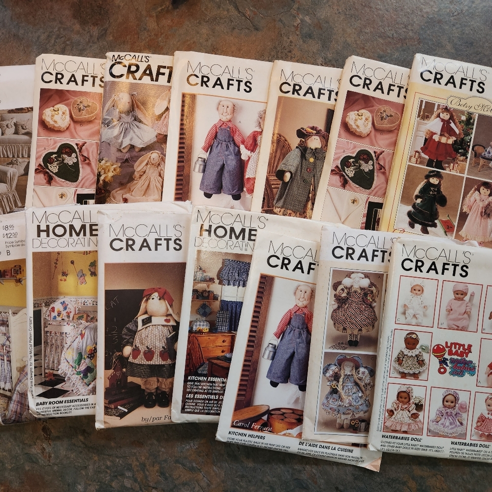 Bundle Lot of 14 Vintage McCall's Crafts & Home Decorating Sewing Patterns